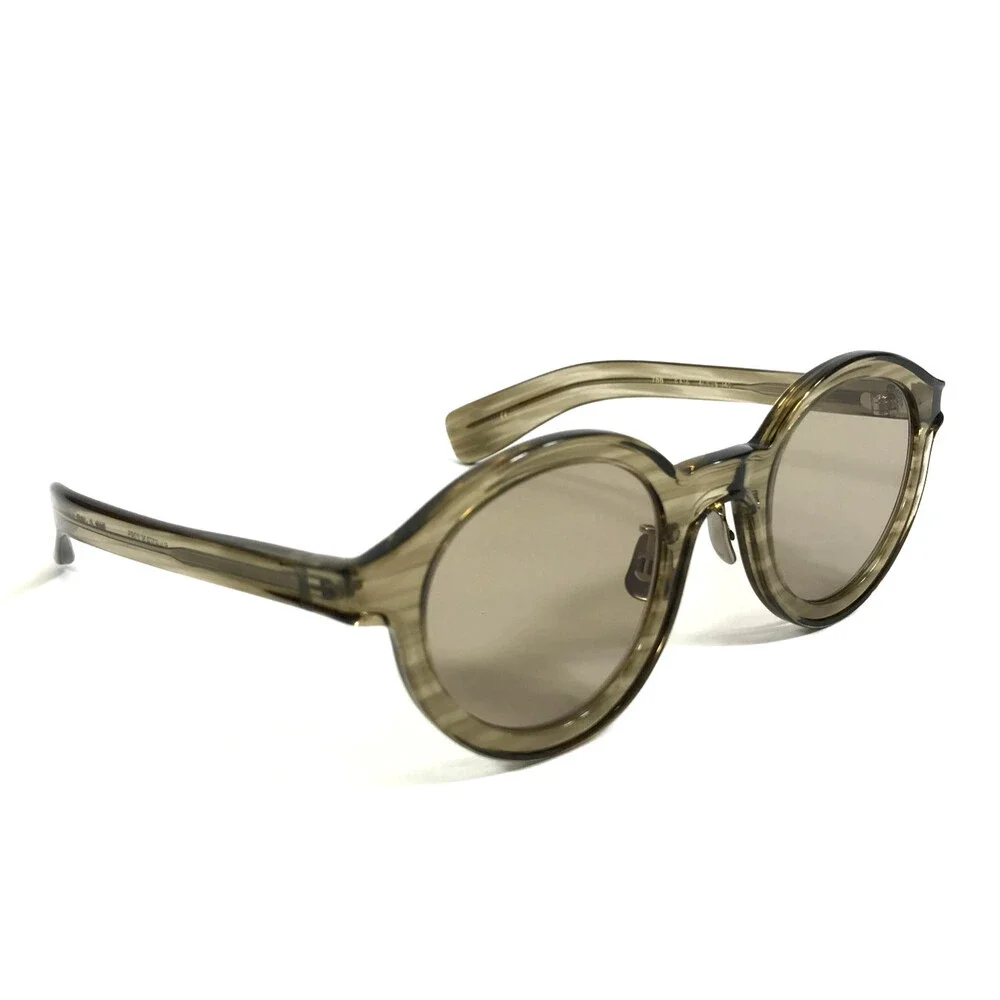 Eyevan 7285 Sunglasses 788 c.416 Transparent Green Horn Frames with Green Lenses
